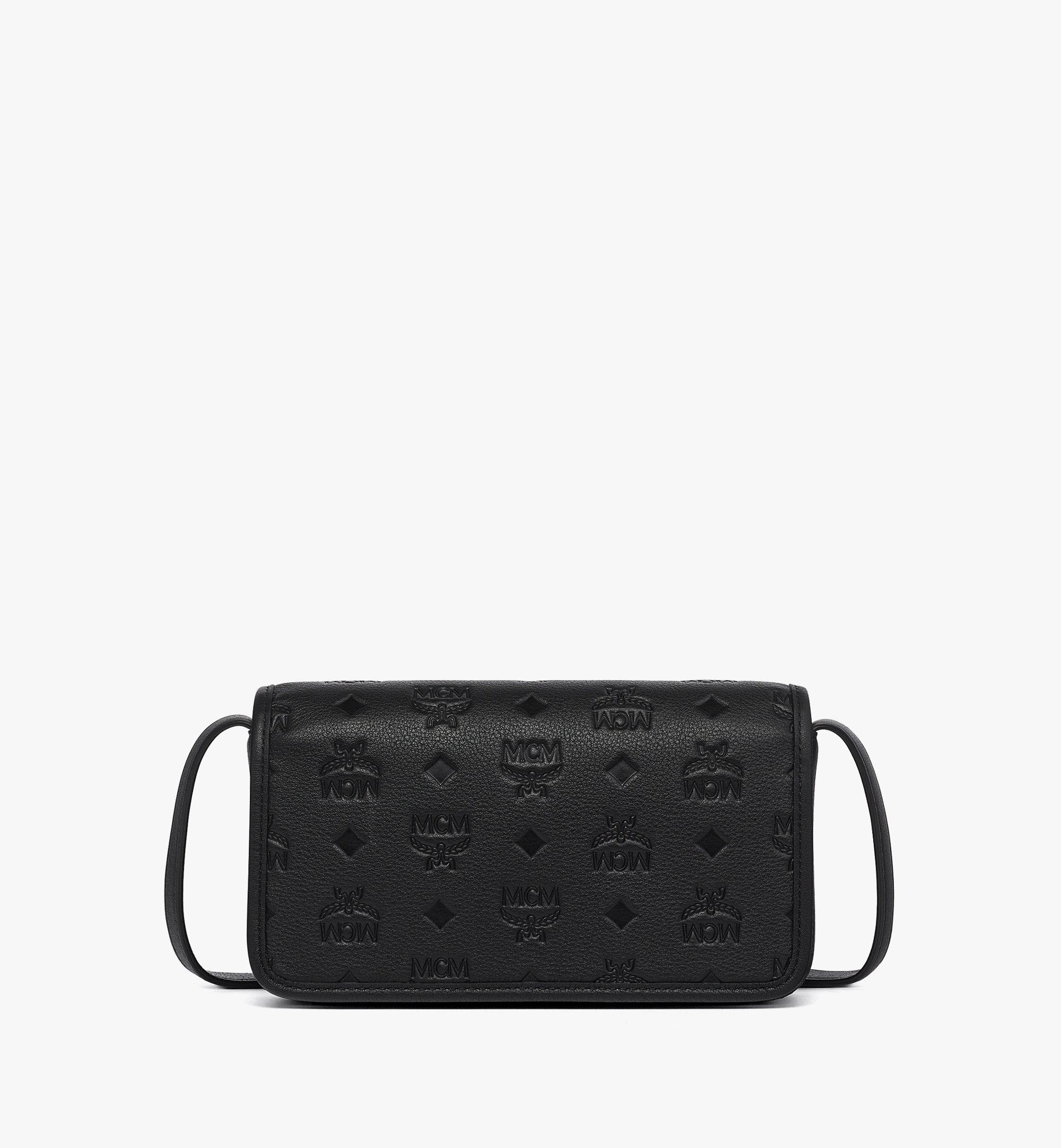 Portefeuille Aren à bandoulière en cuir monogrammé embossé 1